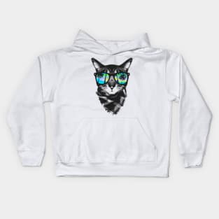 Summer time kitten Kids Hoodie